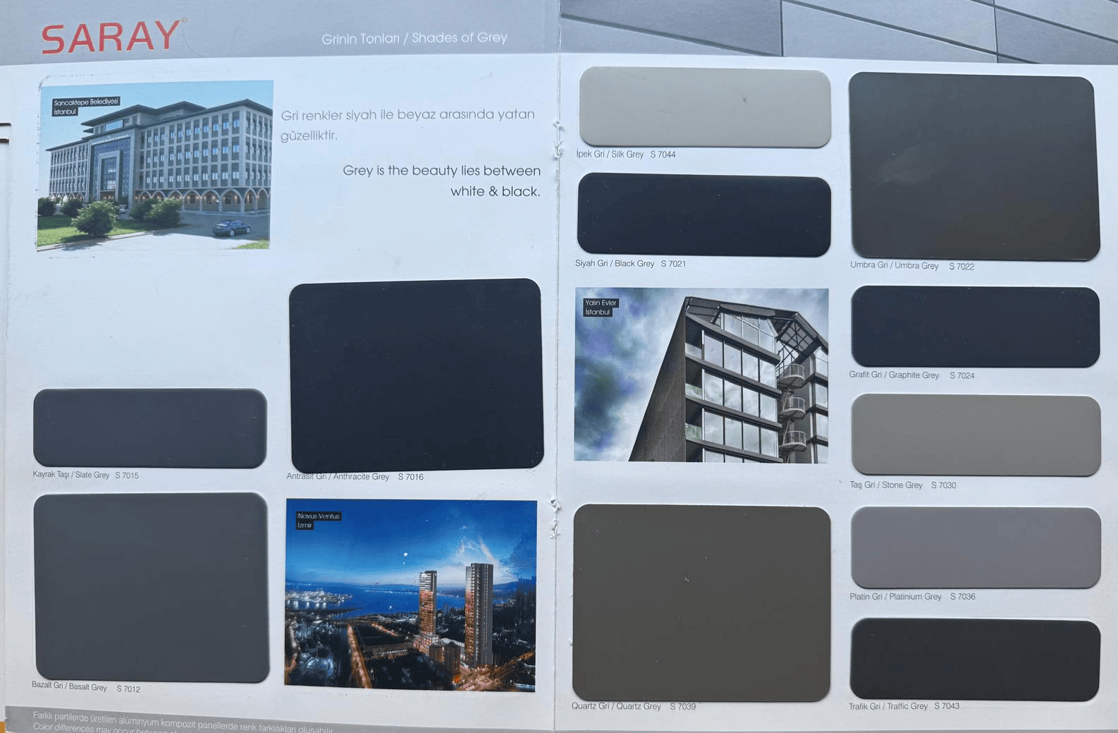 Saray Bond kompozit panel kartelası